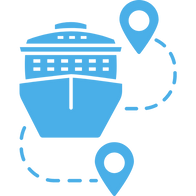 Icon Schifffahrt und Ziele der Route